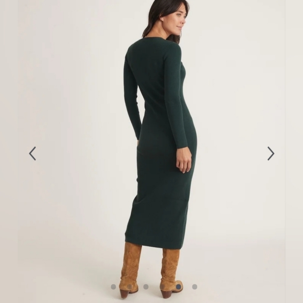 Marine layer Brea Rib Midi Dress in Ponderosa Pine - Picture 3 of 6